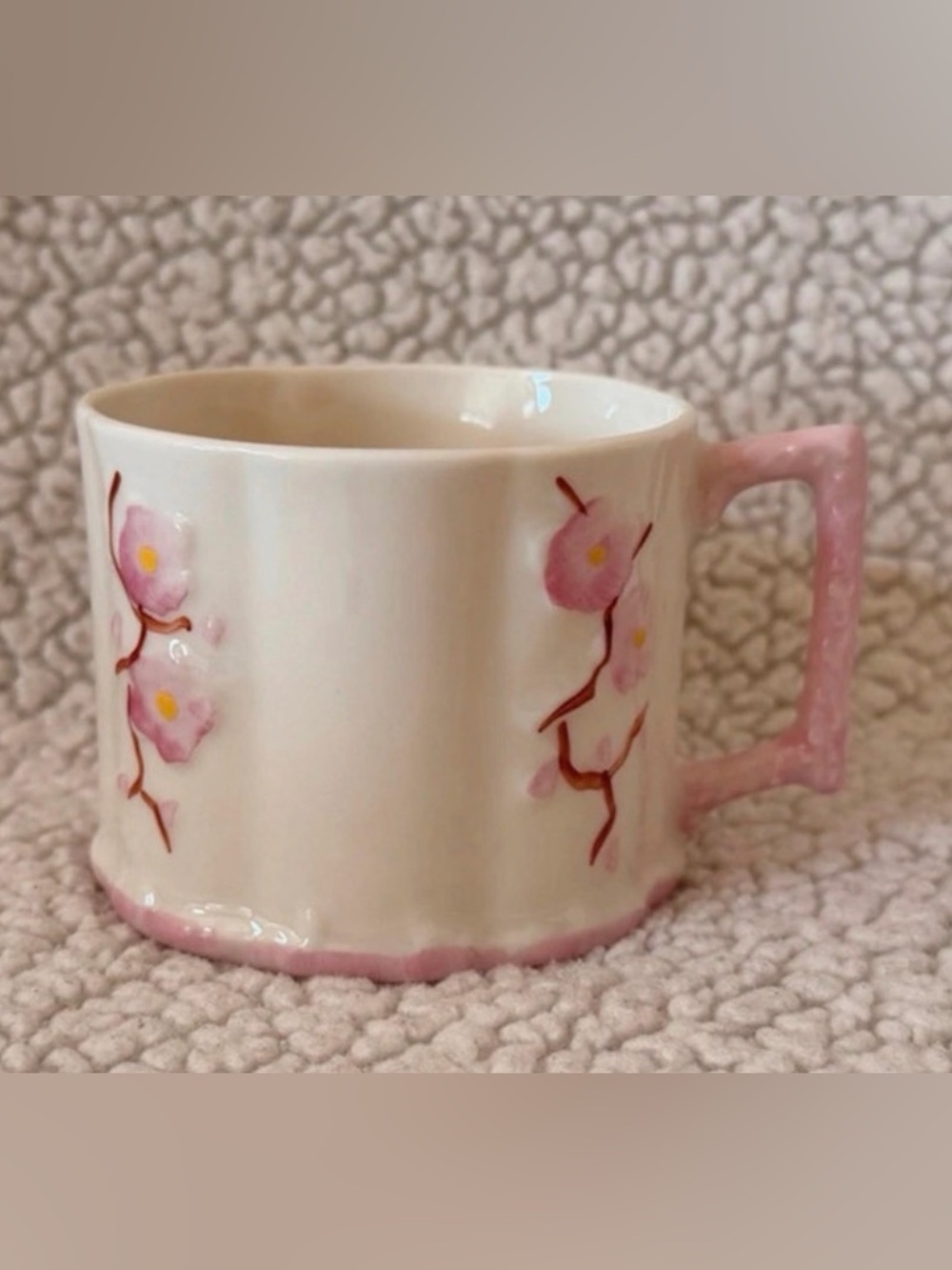 New Shamrock collection by Belleek Pottery Ireland Ceramic Mug with pink Accents